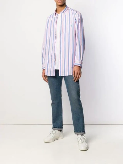 Shop Polo Ralph Lauren Striped Shirt In Pink