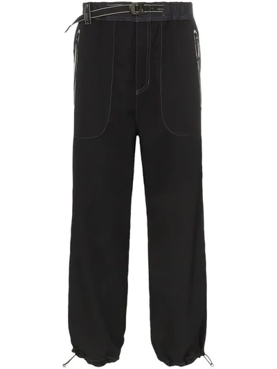 Shop And Wander Belted Technical Trousers In Black