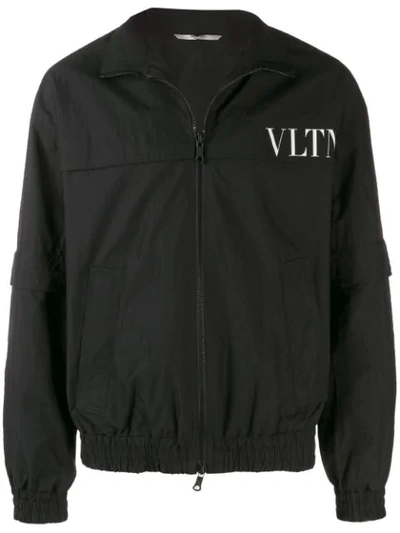 Shop Valentino Vltn Bomber Jacket In Black