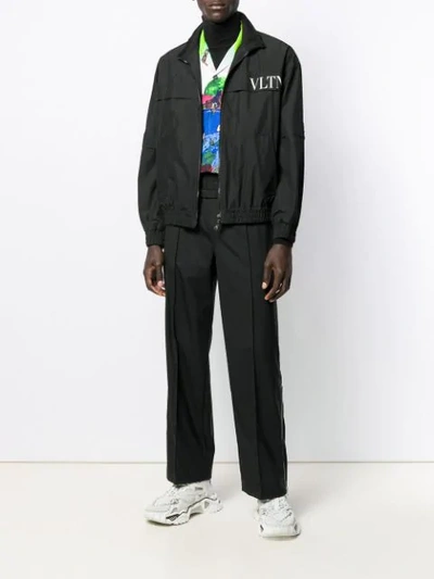 Shop Valentino Vltn Bomber Jacket In Black