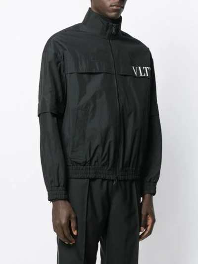 Shop Valentino Vltn Bomber Jacket In Black