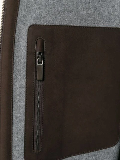 Shop Ermenegildo Zegna Contrast Pocket Zipped Jacket In Grey