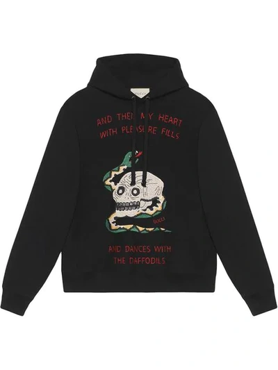 Shop Gucci Embroidered Sweatshirt In Black