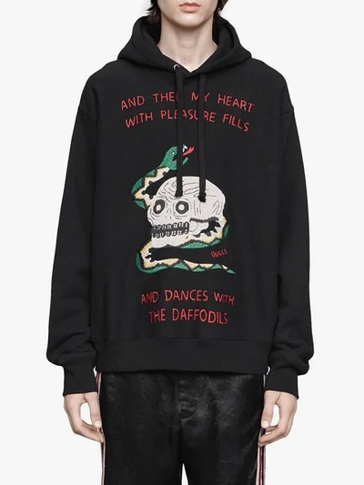 Shop Gucci Embroidered Sweatshirt In Black