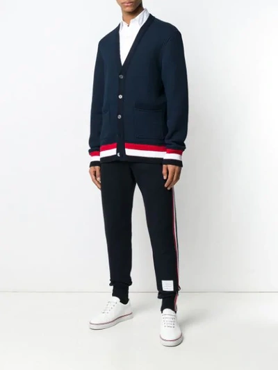 Shop Thom Browne Oversized Chunky Loopback Cardigan In Blue