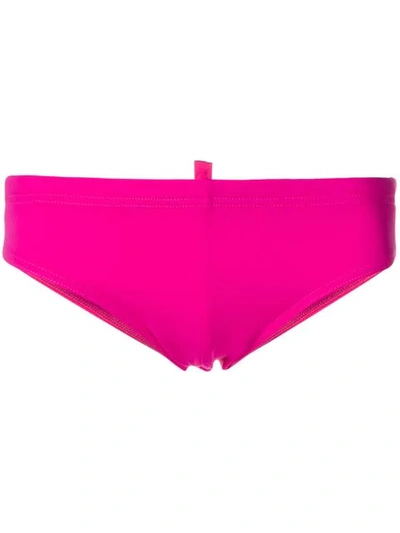 Shop Dsquared2 Logo Print Swim Slips In Pink