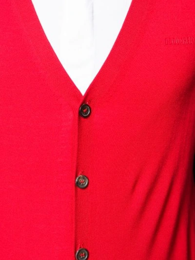 Dsquared2 Slim-fit Cardigan In Red