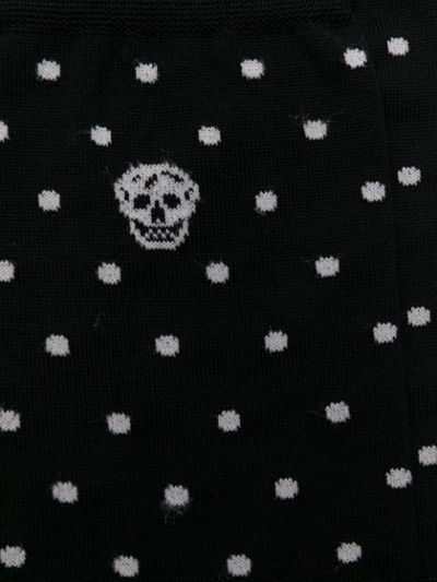 Shop Alexander Mcqueen Polka Dot Skull Socks In Black
