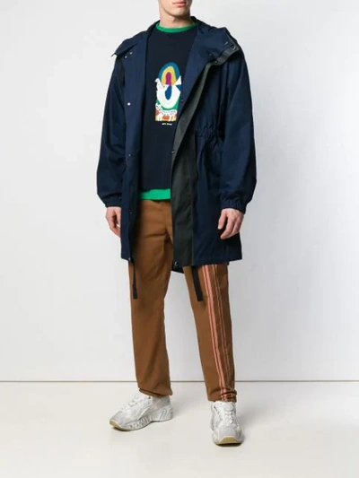 Shop Acne Studios Two-tone Oversized Parka In Blue