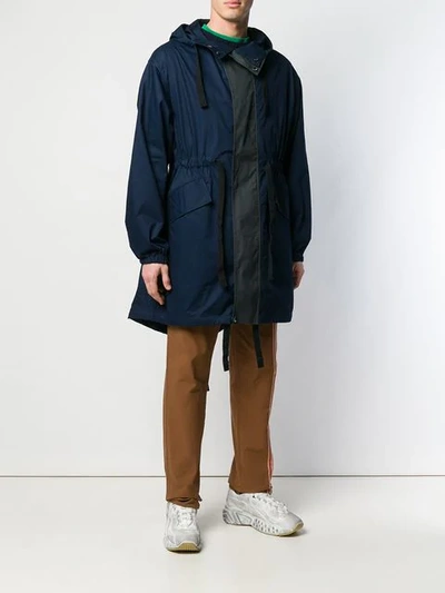 Shop Acne Studios Two-tone Oversized Parka In Blue