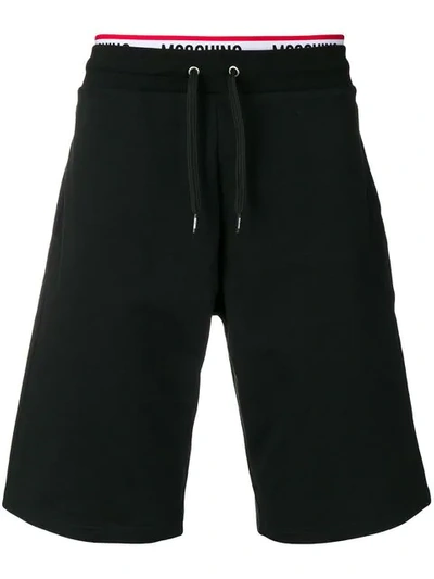 Shop Moschino Underwear Logo Waistband Shorts In Black