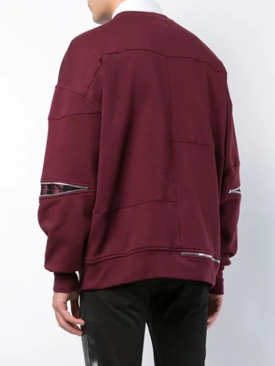 Shop Alexander Mcqueen Boxy Zip Detail Sweatshirt In Red