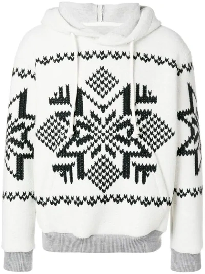 Shop Maison Margiela Star Embroidered Hoodie - White