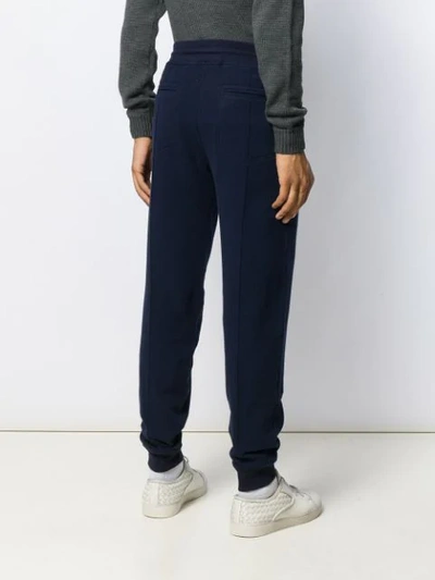 Shop Brunello Cucinelli Drawstring Creased Track Trousers In Blue
