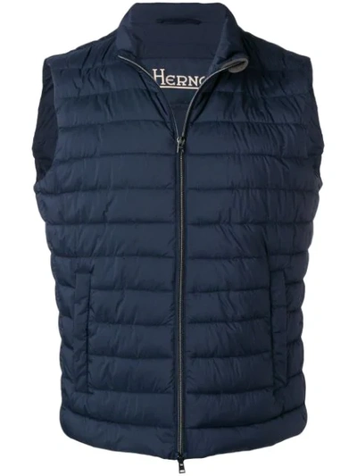 Shop Herno Padded Gilet Jacket In Blue