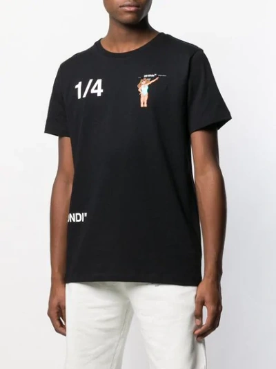 Shop Off-white Printed Round Neck T-shirt In 1088 Black Multicolor