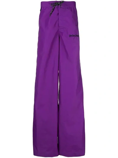 Shop Palm Angels Oversized Striped Track Pants In Purple
