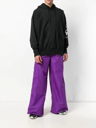 Shop Palm Angels Oversized Striped Track Pants In Purple