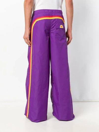 Shop Palm Angels Oversized Striped Track Pants In Purple