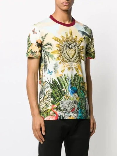 Shop Dolce & Gabbana Dg King Graphic Print T-shirt In Hhih3 Giardino 2 F.multico