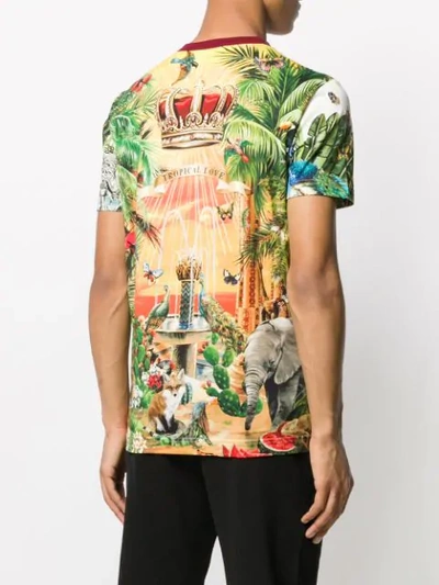 Shop Dolce & Gabbana Dg King Graphic Print T-shirt In Hhih3 Giardino 2 F.multico