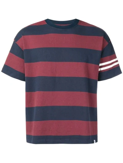 Shop Facetasm Striped T-shirt In Blue