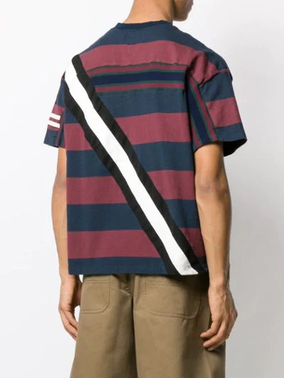 Shop Facetasm Striped T-shirt In Blue
