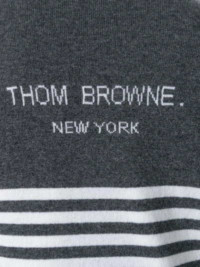 Shop Thom Browne Swimmer Intarsia Cashmere Cardigan - Grey