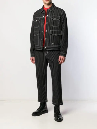 Shop Ami Alexandre Mattiussi Woolen Pinstripe Jacket In Black