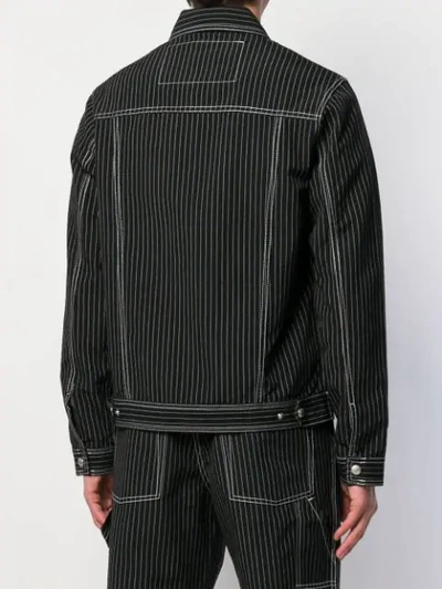 Shop Ami Alexandre Mattiussi Woolen Pinstripe Jacket In Black