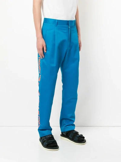 Shop Ex Infinitas Cooler Future Tailored Trousers In Blue