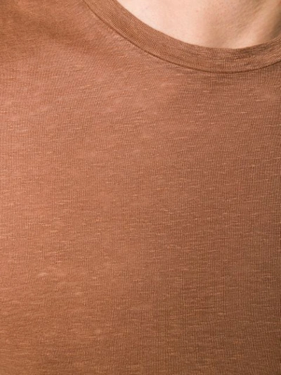 Shop Altea Round Neck T-shirt - Brown