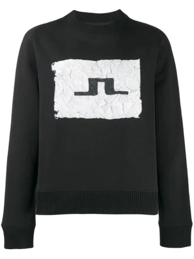 Shop J. Lindeberg Sid Logo Sweatshirt In Black