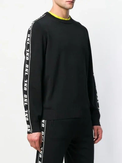 Shop Diesel Logo Band Sweatshirt In Black