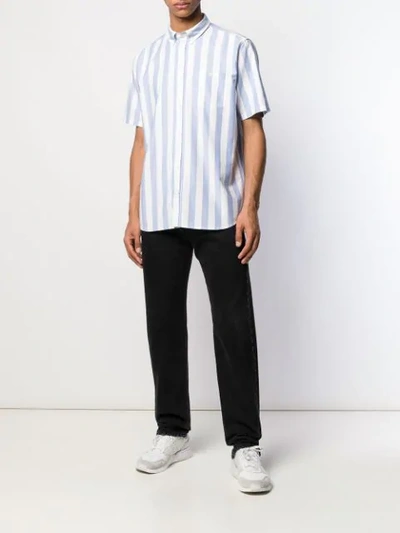 Shop Norse Projects Striped Shirt In Blue