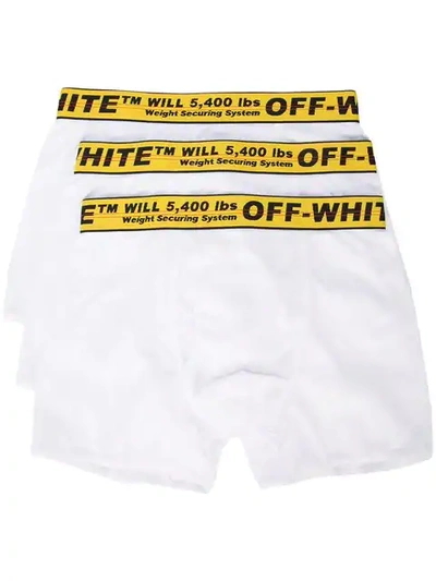 Off-white Three-pack White Industrial Boxers In White Yelllow