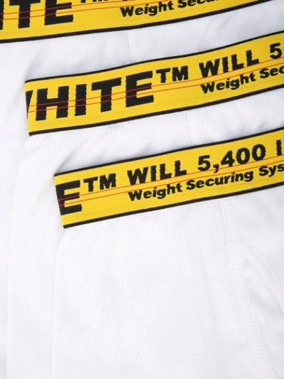 Off-white Three-pack White Industrial Boxers In White Yelllow