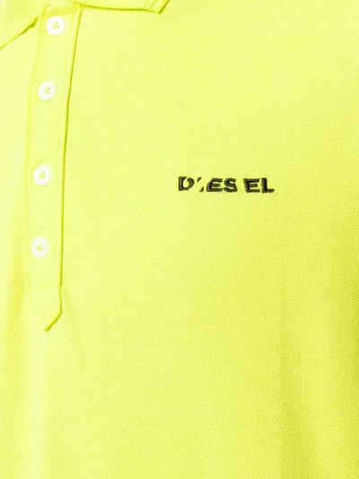 Shop Diesel Logo Polo Shirt In Yellow