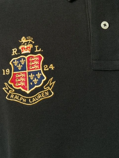 Shop Polo Ralph Lauren Logo Polo Shirt In Black