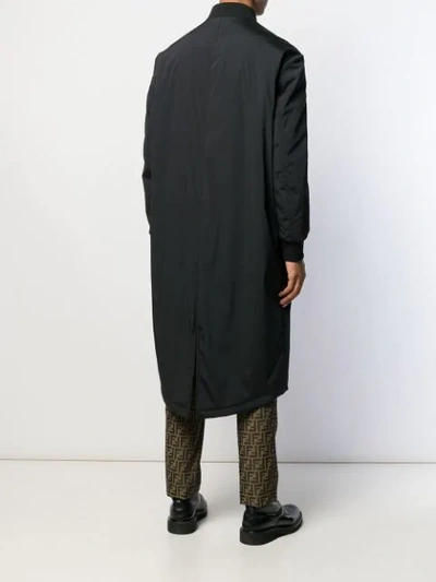 Shop Fendi Bomber Parka Coat In Black