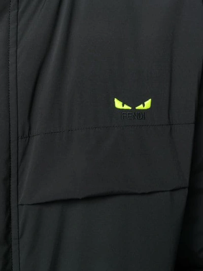 Shop Fendi Bomber Parka Coat In Black