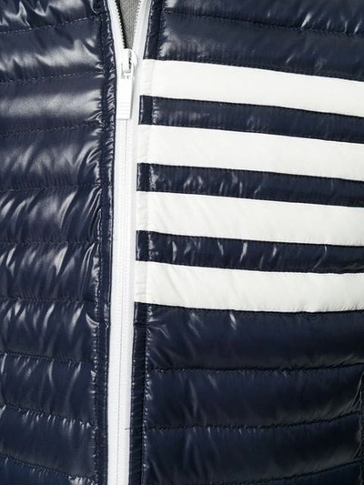 Shop Thom Browne 4-bar Stripe Quilted Down Fill Satin-finished Tech Vest In Blue