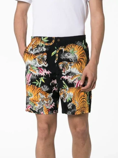 WACKO MARIA HAWAIIAN FLOWER TIGER PRINT SHORTS - 黑色