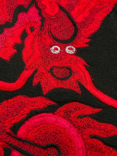 Shop Maharishi Embroidered Dragon Hoodie In Black