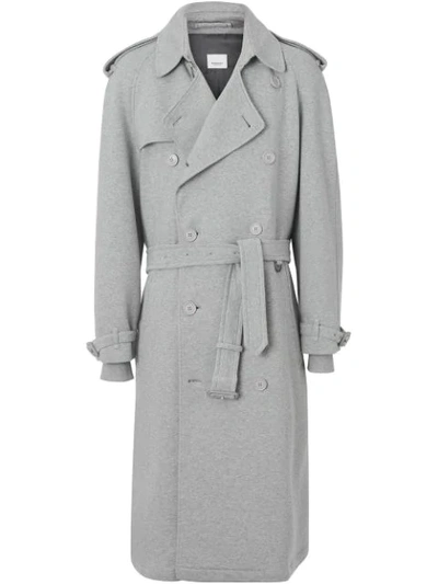 Shop Burberry The Westminster Jersey Trench Coat In Grey