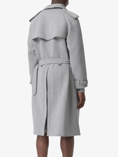 Shop Burberry The Westminster Jersey Trench Coat In Grey