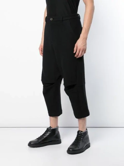 Shop Individual Sentiments Cropped Casual Trousers - Black