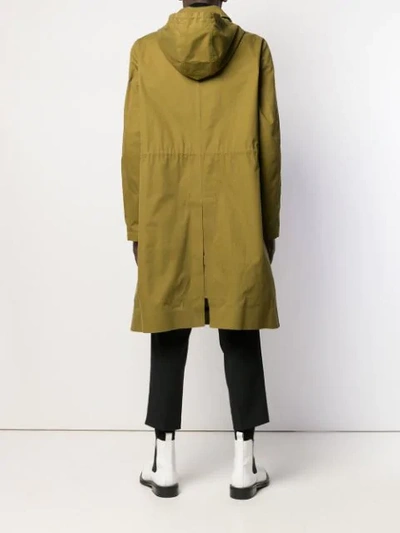 Shop Ami Alexandre Mattiussi Hooded Mac Coat In Green