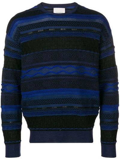 Shop Laneus Intarsia-knit Jumper In Black