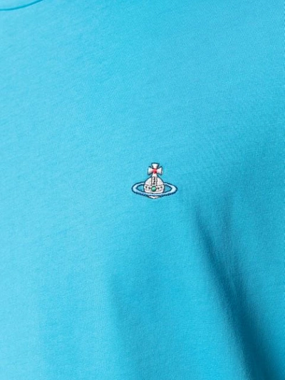 Shop Vivienne Westwood Embroidered Logo T In Blue
